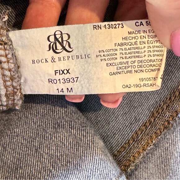 Rock & Republic sz 14 FIXX Women’s Blue Boot Cut Jeans Low Rise Denim - Picture 10 of 16